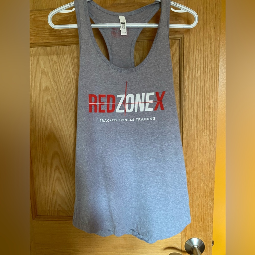 - Red zone ❌ tracked fitness training  tank top.